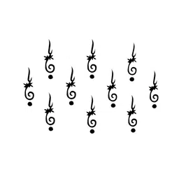 Comet Busters Set Of 10 Black Bindi Sindoor-10