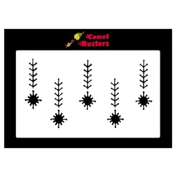 Comet Busters 5 Pcs Black Floral Shaped Solid Bindi-57