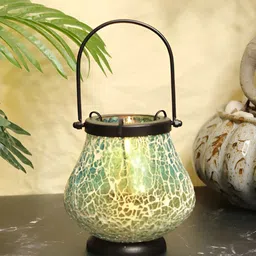 House of Sajja Blue& Black Mosaic Design Candle Holder-image-82