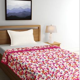 ELAN DREAMS Pink & Purple Floral AC Room 110 GSM Double Bed Dohar-image-36