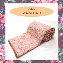 ELAN DREAMS Orange & Pink Floral AC Room 110 GSM Double Bed Dohar-image-31