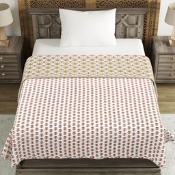 Aura Green & Pink Floral AC Room 150 GSM Single Bed Dohar-picture-17