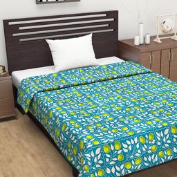 Divine Casa Turquoise Blue & White Floral AC Room 110 GSM Single Bed Dohar-image-55