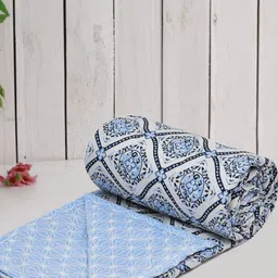 RRC Blue Floral Microfiber Mild Winter 150 GSM Single Bed Dohar-image-74