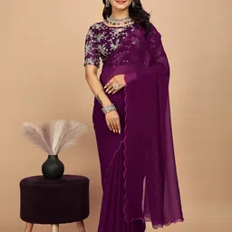 K 5 Fashion Embroidered Pure Georgette Saree-image-57