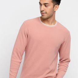 Status Quo Men Pink & White Solid Acrylic Pullover-image-46