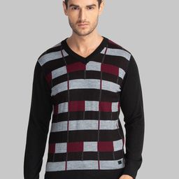Parx Men Black & Grey Printed Pullover-image-49