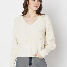 Vero Moda V-Neck Open Knit Pullover-54