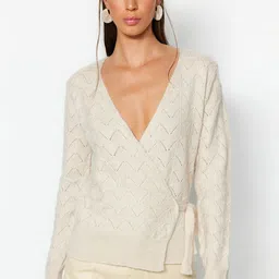 Trendyol Open Knit Front-Open Sweaters-28