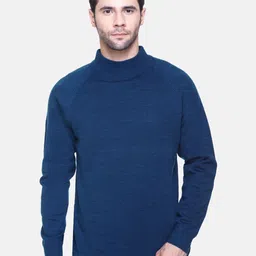 aarbee Men Turquoise Blue Sweater-picture-1