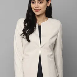 Allen Solly Woman Women Cream Solid Blazers-image-28
