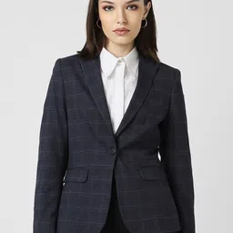 Van Heusen Woman Checked Slim Fit Single-Breasted Blazer-picture-47