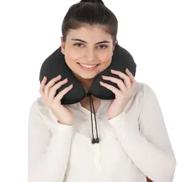 Herryqeal Black Adjustable Headrest Neck Support Velvet Comfortable Pillow-42