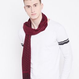 Alvaro Castagnino Men Maroon & Black Printed Muffler-image-98