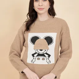 BROOWL Mickey Mouse Printed Woollen Pullover Sweater-image-23