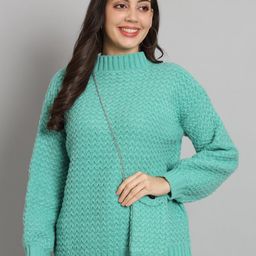 Chemistry Cable Knit Turtle Neck Woollen Sweater-image-92