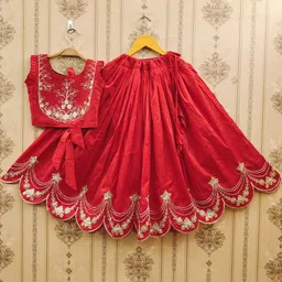 JOVK DESIGN Girls Dyed Tie and Dye Ready to Wear Lehenga &-22