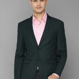 Allen Solly Men Green Solid Single-Breasted Formal Slim-Fit Blazers-image-68
