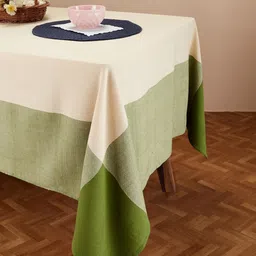 Fabindia Adesh Green Cotton Woven-Design 4-Seater Table Cover-56