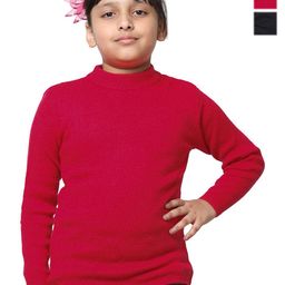 IndiWeaves Girls Pack Of 3 High Neck Woollen Pullover Sweater-image-54