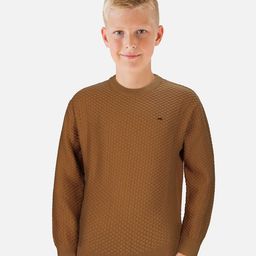 Gini and Jony Boys Brown Cable Knit Pullover Sweater-image-5