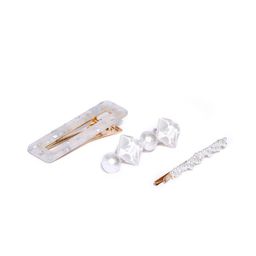 Designs By Jewels Galaxy Women Set of 3 Gold-Toned & White Alligator Hair Clips-image-36