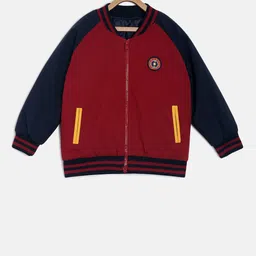 MINI KLUB Boys Red Solid Lightweight Bomber-10