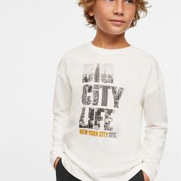 Mango Kids Boys Typography Printed Pure Cotton Sustainable T-shirt-image-39