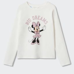 Mango Kids Girls Minnie Mouse Printed Sustainable Pure Cotton T-shirt-image-97