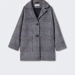Mango Kids Girls Checked Overcoat-image-70