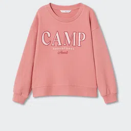 Mango Kids Girls Printed Round Neck Sustainable Sweatshirt-image-11