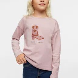 Mango Kids Girls Pure Cotton Stone Embellished Sustainable T-shirt-image-54