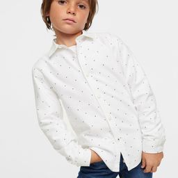 Mango Kids Boys Micro Ditsy Printed Pure Cotton Sustainable Casual Shirt-image-94