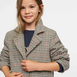 Mango Kids Girls Houndtooth Longline Overcoat-image-14