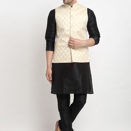 Kaifoo Men Multicoloured Kurta with Churidar & Nehru Jacket-18