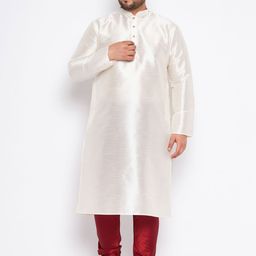 VASTRAMAY Mandarin Collar Kurta With Churidar-image-91