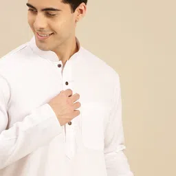 Sanwara Men White Solid Kurta with Churidar-picture-4