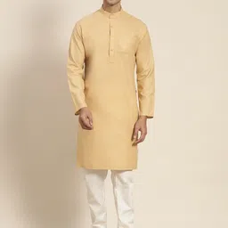 SOJANYA Men Gold-Toned Kurta with Churidar-36