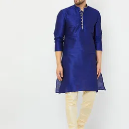 Armaan Ethnic Mandarin Collar Regular Dupion Silk Kurta with Churidar-picture-6
