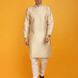 V-Mart Ethnic Motifs Woven Design Mandarin Collar Straight Kurta with Churidar-picture-0