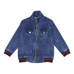 CREMLIN CLOTHING Boys Blue Washed Denim Jacket-image-32