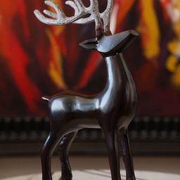 Folkstorys Brown Handcrafted Deer Showpiece-image-41
