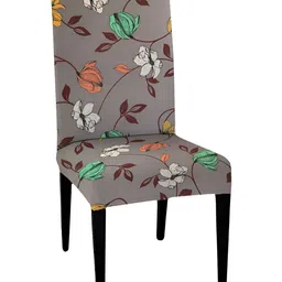 Lazi Grey & Brown Printed Stretchable Chair Covers-image-76