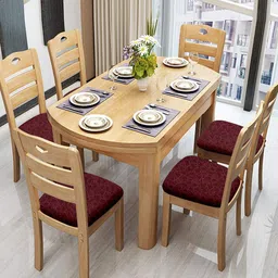Cortina Maroon 6 Pcs Geometric Printed Chair Cover-image-1