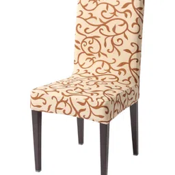 HOKIPO Beige & Brown Printed Stretchable Chair Cover-image-88