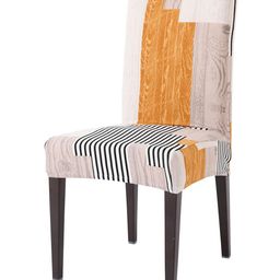 HOKIPO Beige & Brown Printed Stretchable Chair Cover-image-52
