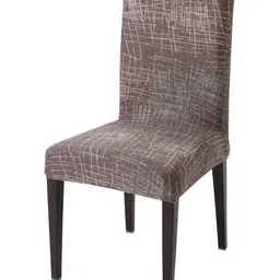 HOKIPO Brown & White Printed Stretchable Chair Cover-image-28