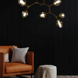 THE STELLAR KRAFT Treasure Arc Grey Bell Shaped Ceiling Lamp-image-97