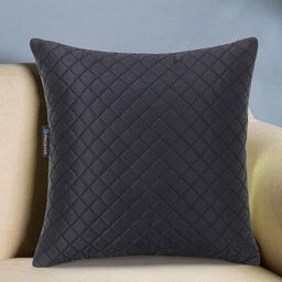 Mezposh Black Satin Harlequin Quilted Cushion Cover-37