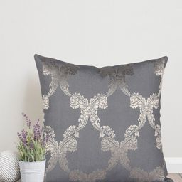 Home Grey & Silver Toned Ethnic Motifs Cotton Square Cushion Cover-34